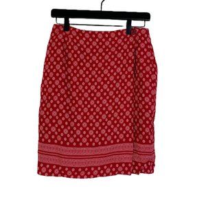 Vintage 80’s/90’s Harris/Wallace Red Paisley Wrap Skirt - Size 8